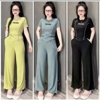 Set Thun Gân Áo Vạt Bầu Trơn Xinh - Logo Đơn Giản - Sản Phẩm Y Hình
