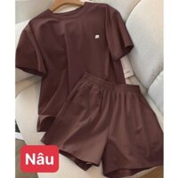 Set Thun Thể Thao Nữ Bigsize, Bộ Mặc Nhà, Đi Chơi Áo Thun Phối Quần Đùi Cùng Màu Trẻ Trung