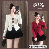 Set Tiểu Thư Bigsize (CÓ LẺ ÁO/ VÁY) Áo Thun Cổ V Tay Dài Đính Nơ Kèm Chan Váy Dễ Thương 5547