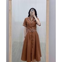 Set tiểu thư cổ vest chân váy dài