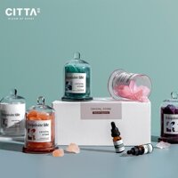 Set tinh dầu + đá muối lồng chụp thủy tinh Citta - Or