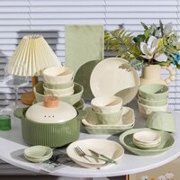 Set tô chén dĩa sứ cao cấp thiết kế cổ điển sang trọng/ Bộ bát Đĩa Decor Chén Dĩa Dễ Thương Tô Sứ Bát Ăn Cơm Đẹp Cute