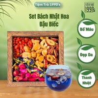 Set trà bách nhật hoa đậu biếc, giúp đẹp da, hỗ trợ giảm cân, thanh nhiệt giải độc  - Tiệm trà 1990s