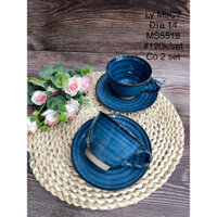 Set trà mộc quai xoắn gốm Nhật