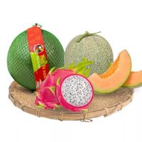 Set trái cây mọng nước: bưởi da xanh + dưa lưới ruột đỏ + thanh long (1 Combo)