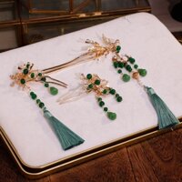 Set trâm cài kèm bông tai cổ trang