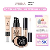 Set Trang Điểm Nền Đầy Đủ Gồm Kem Lót, Kem Nền, Kem Che Khuyết Điểm, Phấn Phủ - Bộ Đồ Makeup - [LYNINA]