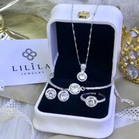 SET TRANG SỨC BẠC 925 ĐÁ TRÒN SANG CHẢNH