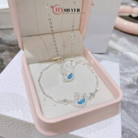 Set trang sức bạc nữ CHY SILVER set thiên nga nhiều màu bạc thật