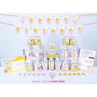 Set trang trí bàn Mẫu Chuột Cute ( Hồng Và Xanh )  - Trang Trí Để Bàn Tiệc Sinh Nhật Cùng  ABSHOP COM VN