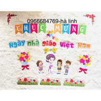 set trang trí bảng 20/11 (sẵn nam châm dính bảng)