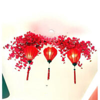 set trang trí Cành Đào cheo đèn lồng ngày tết siêu xinh tamkemdecor