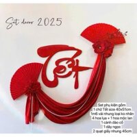 SET TRANG TRÍ CHỮ TẾT, SET DECOR CHỮ TẾT KHUNG ALU CỨNG SIZE TO, PHỤ KIỆN TRANG TRÍ TẾT