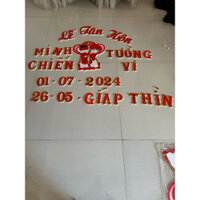 set trang trí đám cưới bằng xốp Nhung nhũ tặng kèm keo dán chuyên dụng