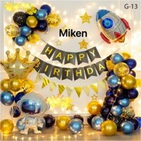 Set trang trí phi hành gia đèn led bé trai , phụ kiện bóng sinh nhật