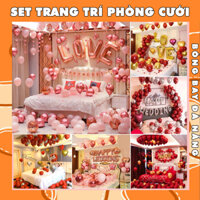 Set trang trí phòng cưới tân hôn Happy Wedding tặng kèm 100 cánh hoa hồng BÓNG BAY ĐÀ NẴNG STTPC