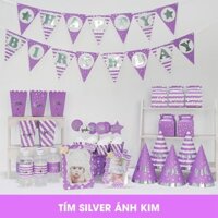 Set trang trí sinh nhật Ánh Kim Tím Silver GIÁ CŨ 195K GIẢM CÒN 110K