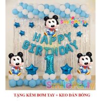 Set Trang Trí Sinh Nhật Cho Bé CHUỘT /HEO 1 Tuổi/ 2 Tuổi (Kèm bơm+băng keo dính bóng)