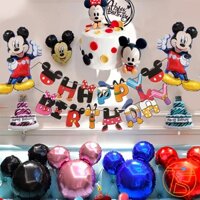Set trang trí sinh nhật dây treo Happy birthday và bong bóng chuột mickey cho bé - Phụ kiện trang trí thôi nôi