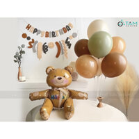 Set trang trí sinh nhật gấu nâu to trụ xoè SSN-BDTS-003_TTTM
