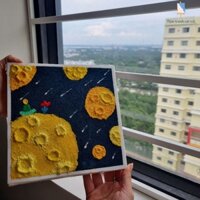 Set tranh cát nổi DIY Ngồi trên mặt trăng 20x20cm