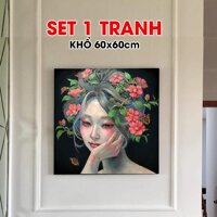 Set Tranh dán tường trang trí nhà cửa, decor phòng trọ đẹp giá rẻ phong cách minimalism tối giản - TG007