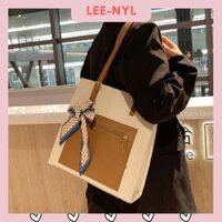 Set túi kèm ví và khăn lụa túi xách nữ công sở style Hàn Quốc phối màu sang trọng thời trang đi học đi làm