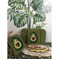 set túi trái Bơ tim cute+móc khoá Bơ