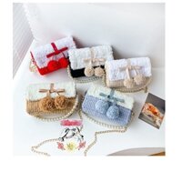 Set túi tự đan POm PoM nhiều màu đơn giản dễ làm (có hướng dẫn)