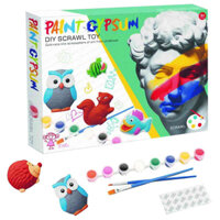Set tượng thạch cao tô màu 12 chiếc xe cho bé, Paint Gypsum Diy Scrawl toy.