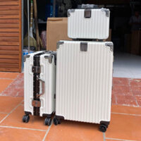 Sét Vali KHUNG NHÔM khoá sập size 20/24 inch kèm CỐP đựng đồ cá nhân tiện lợi