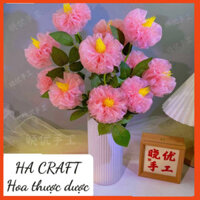 Set vật liệu làm bình hoa Thược dược bằng ruy băng voan HACRAFT - S0726
