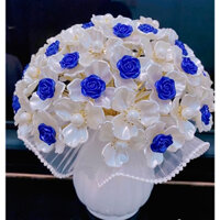 Set vật liệu tự làm bình hoa nhựa 66 bông, hoa trang trí nhà Nhiều màu sắc S0158