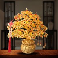 Set vật liệu tự làm cây kim tiền 10 nhánh TÚI TIỀN 100 bông hoa hút tài lộc,cây phong thuỷ đẹp S0179