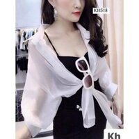 set váy 2 dây & áo sơ mi