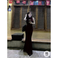 SET VÁY ÁO BA LỖ MIX CHÂN VÁY DÀI THÊU BAD KÈM BĂNG ĐÔ SIU XINH