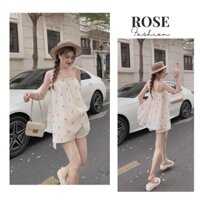 Set Váy Áo Croptop 2 Dây Hoa Nhí Mix Quần Short Giả Chân Váy Xòe Tiểu Thư Set Đồ Nữ Mùa Hè Cao Cấp
