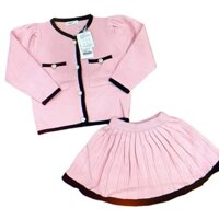 Set váy áo hồng công chúa diện tết áo len chân váy len cho bé gái đi chơi đi học dễ thương 8 -30kg thời trang bé gái