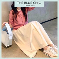 Set Váy Áo Len Nữ Lawan Thiết Kế Áo Cardigan Hồng Phấn Phối Chân Váy Kaki Nữ Tính, Set Đồ Tiểu Thư Thanh Lịch Bluechic