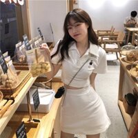Set váy áo polo Hàn Quốc