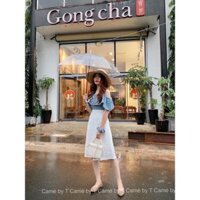 set váy áo trễ vai