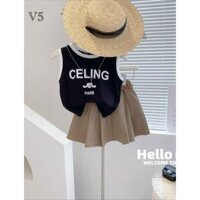 Set váy ba lỗ kèm chân váy kaki