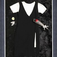 Set váy ba lỗ, váy cộc tay xẻ tà