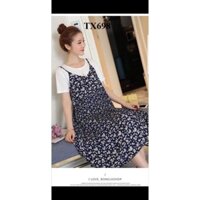 Sét váy bầu hoa nhỏ và áo phông Hot 2019