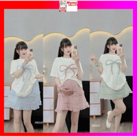 Sét Váy Bầu Mùa Hè Áo Bầu Kết Hợp Chân Váy Bầu Thiết Kế Công Sở Dự Tiệc HN541 Mama Store99