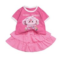 Set Váy Bé Gái 10kg -38kg Áo Thun Cotton Kết Hợp Chân Váy Chấm Bi 2 Tầng Xếp Ly Kèm Chip Cực Xinh Xịn Xò