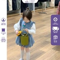 Sét váy bé gái, áo thun tay bồng phối váy yếm demin Tinykids, mềm dáng phồng màu xanh mint xinh xắn cho bé 10-30kg