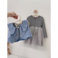 Set váy bồng áo khoác gile