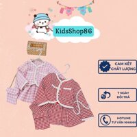SET VÁY DẠ CADIGAN DÀI TAY HỌA TIẾT HOUNDSTOOTH KÈM TÚI ĐEO CỰC XINH CHO BÉ GÁI SIÊU ẤM ÁP SIZE 15-34KG [V28]