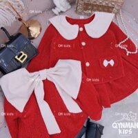 Set váy dạ nhung kim tuyến cao cấp cho bé gái